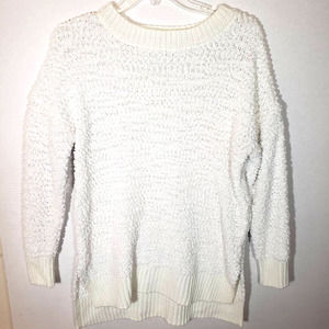 Zenana Premium Long White Sweater Sz M Knobby